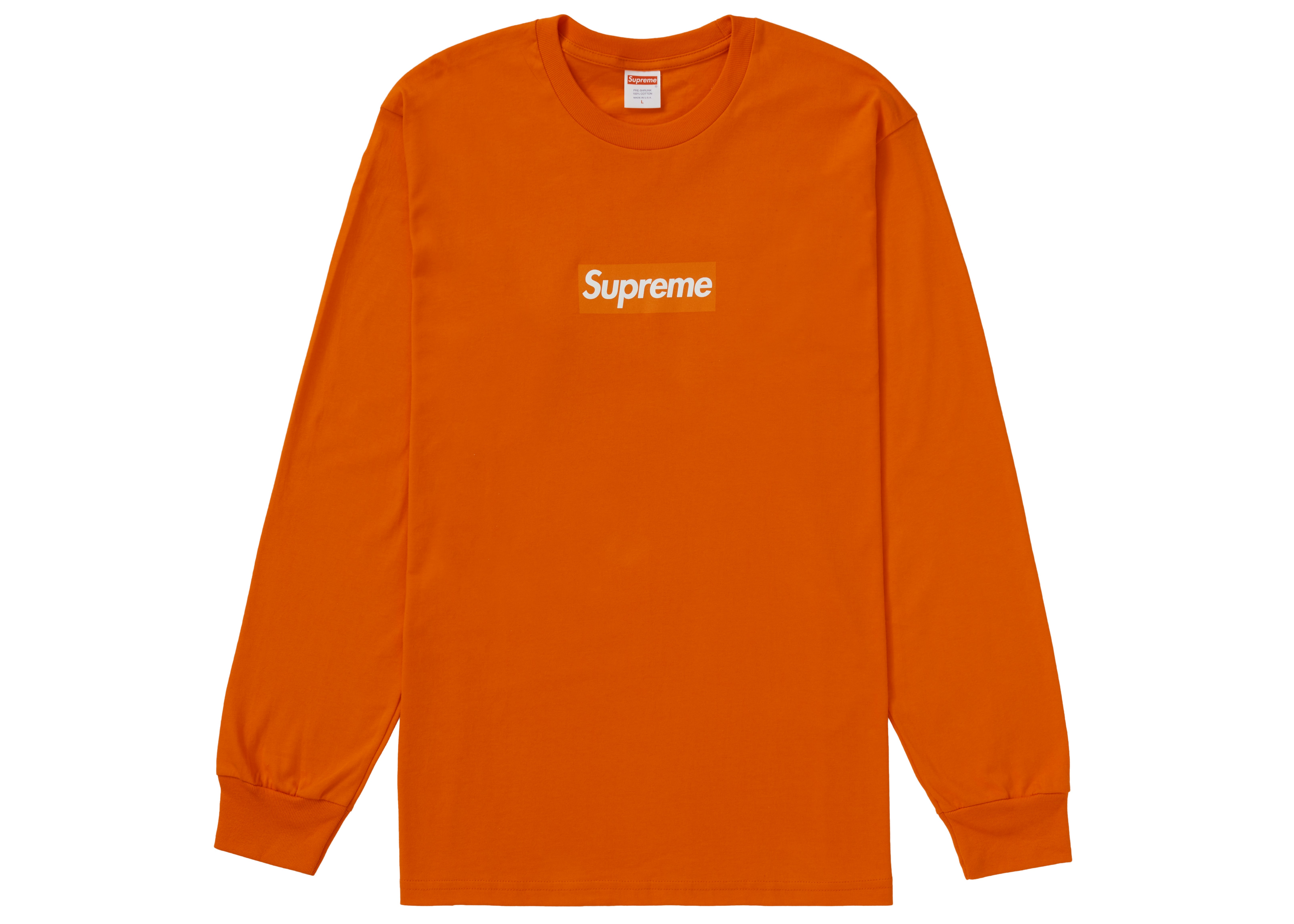 Supreme FW18 First & Best Tee box camp logo sweatshirt hooded Orange 